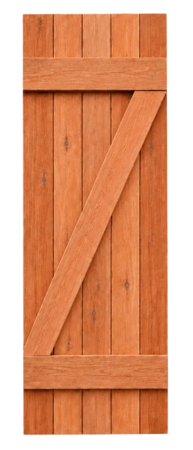 Cedar board and batten shutter